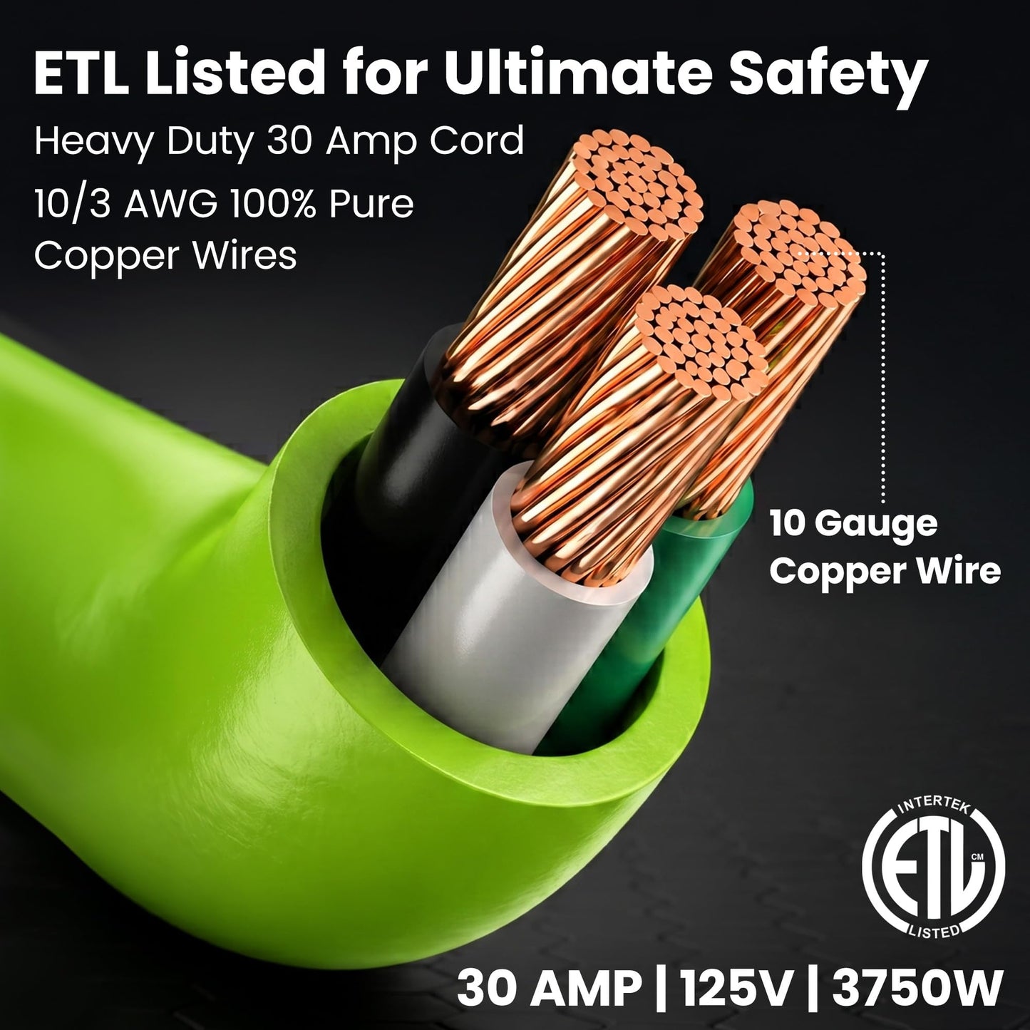 GEARit 30 Amp RV Extension Cord 100 Ft, 10/3 STW 30Amp RV Power Cord 125V 3750W NEMA TT-30P to TT-30R, 3 Prong Waterproof Heavy Duty for Camper Travel Trailer