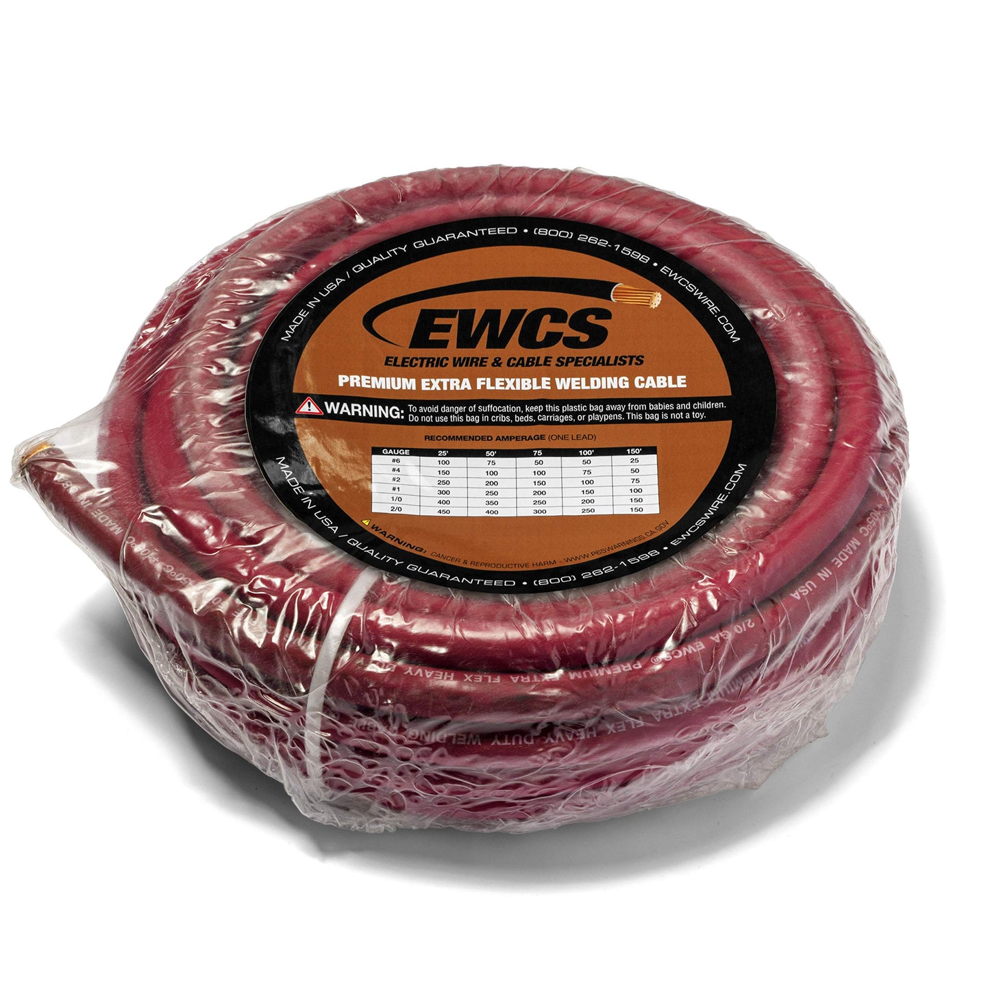 4/0 Gauge - 30 Feet Red - EWCS Brand 100% Copper Premium Industrial Grade Extra Flexible Welding Cable 600 Volt