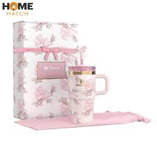 Butterfly Pink Stanley Quencher Tumbler 40oz – Insulated Travel Mug with Handle & Straw